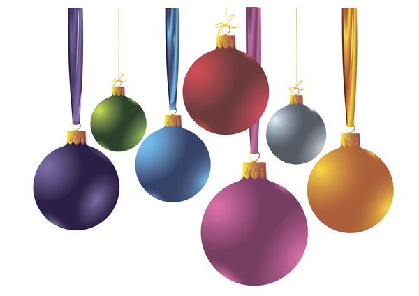 Set of 7 color Christmas balloons. — Stock Vector
