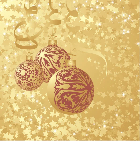 Gold christmas decoration. — Stock Vector