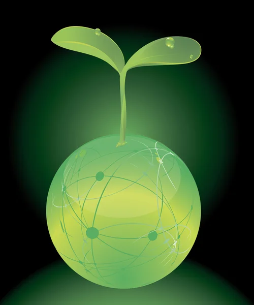 Groene planeet. — Stockvector