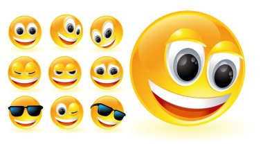 vektör smiles parlak set