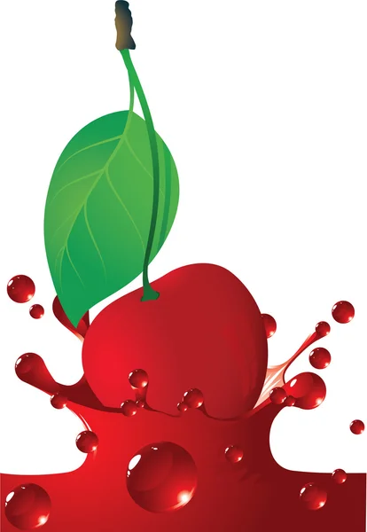 Cherry splash. — Stock Vector