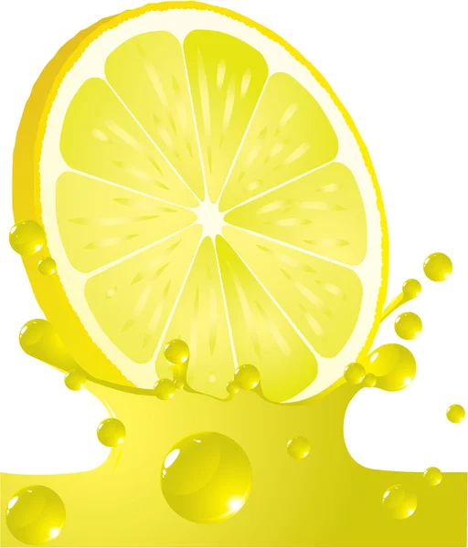 Salpicos de limão . — Vetor de Stock