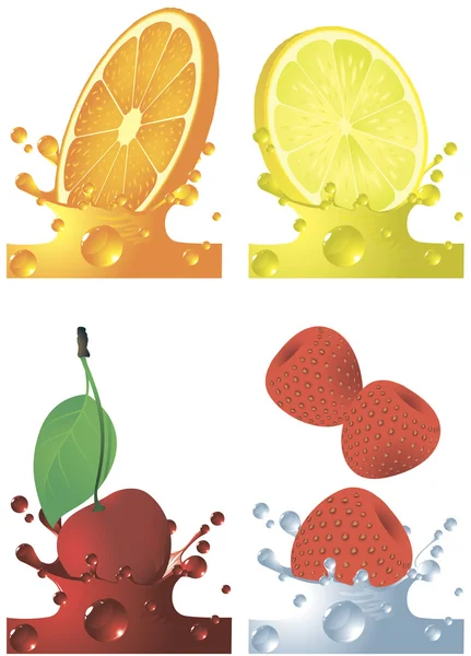Gigantische verzameling van vector vruchten. — Stockvector
