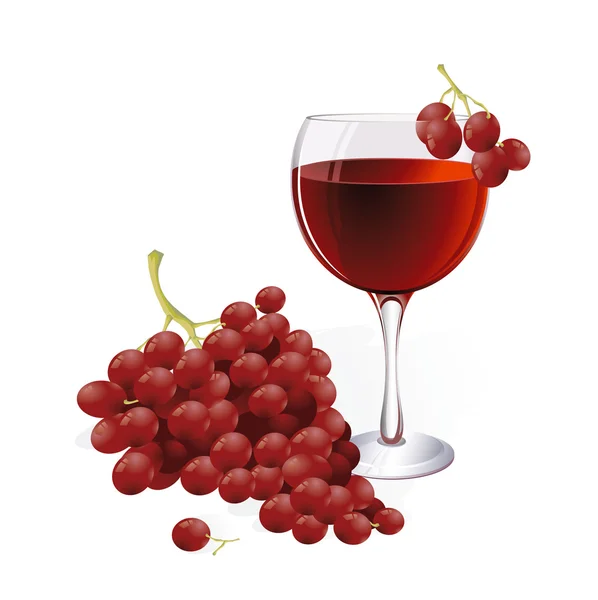 Viña y uvas . — Vector de stock