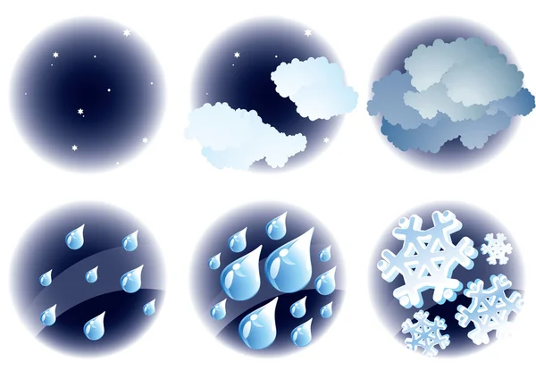 Weather night vector icons. — Stock Vector