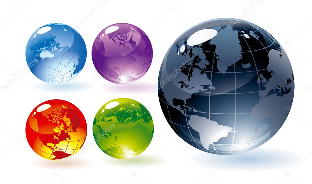 Color glossy globes.
