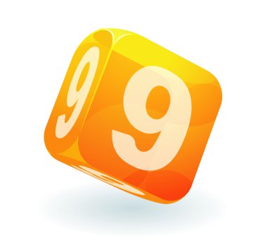 parlak kübik rakamlar.