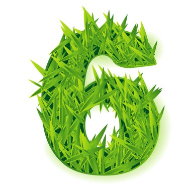 Grass vector numbers. clipart