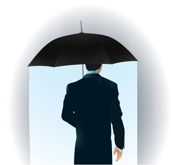 Homem com guarda-chuva. — Vetor de Stock