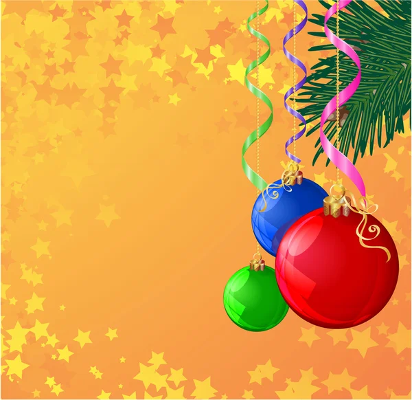 Décoration de Noël avec des étoiles dorées — Image vectorielle