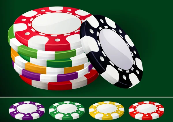 Fichas de Casino . — Vector de stock