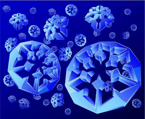 Cristal niebieski płatki śniegu — Wektor stockowy