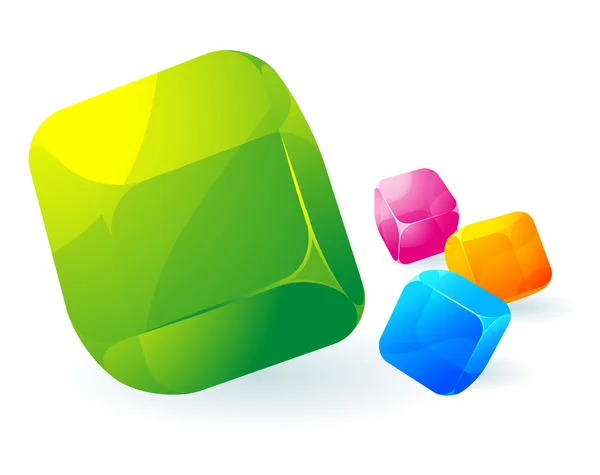 Glossy transparent vector cubes. — Stock Vector