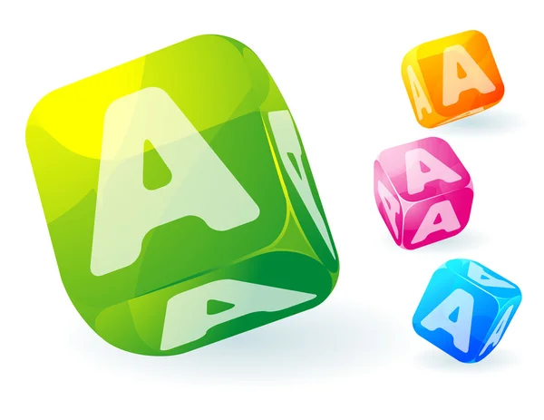 Cubes abc vecteur transparent brillant . — Image vectorielle