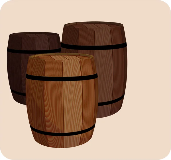 Wine barrels. — Stock Vector