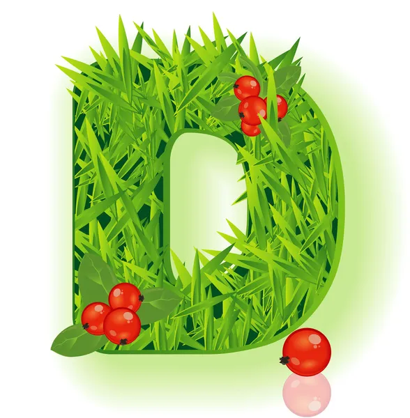 Vector grass letter. — Stock Vector