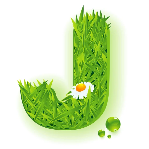 Vector grass letter. — Stock Vector