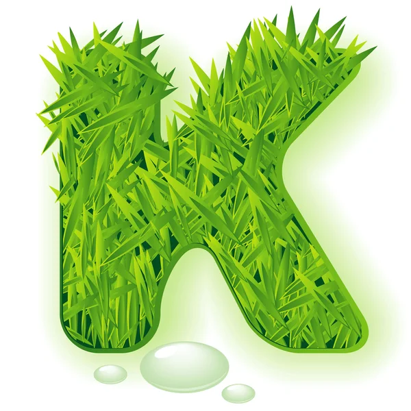 Vector grass letter. — Stock Vector