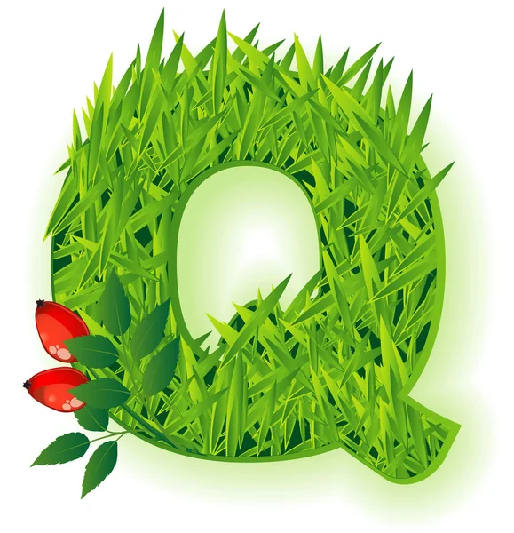 Vector grass letter. — Stock Vector