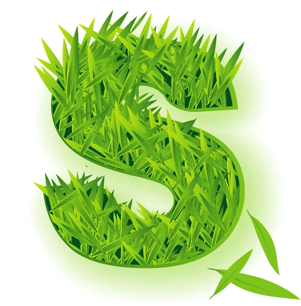 Vector grass letter. — Stock Vector