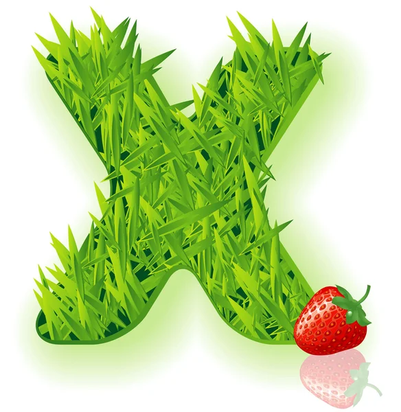 Vector grass letter. — Stock Vector