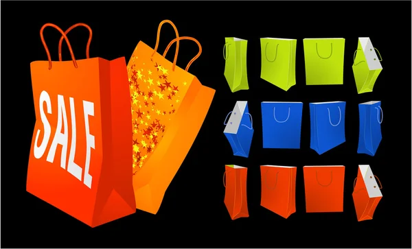 Shopping bags vector set. — Stock Vector
