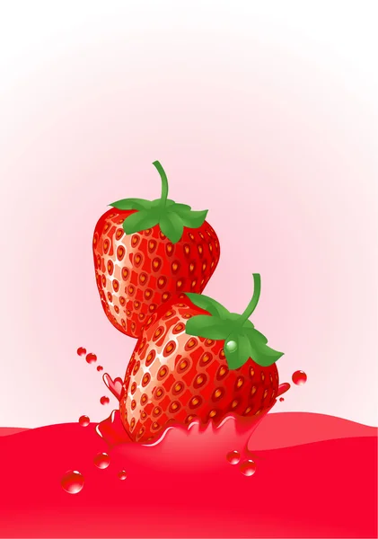 Strawberry splash. — Stock vektor