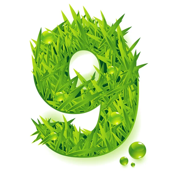 Grass vector numbers. — Stock Vector