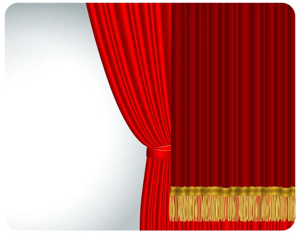 Red stage curtain. — Stock Vector