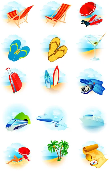 Travel vector icons set. — Stock Vector