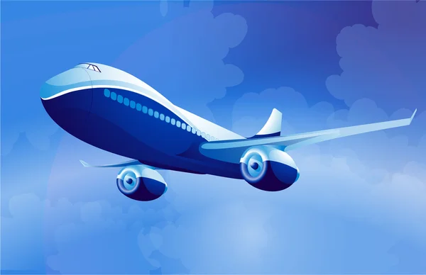 Blue airplane. — Stock Vector