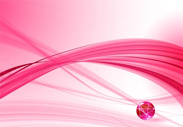 Onda rosa abstracta . — Vector de stock