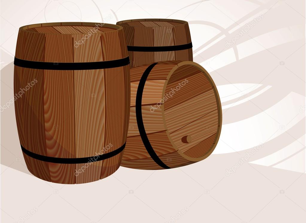 Wine barrels.