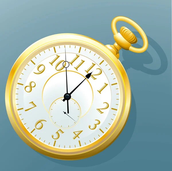 Gouden horloge. — Stockvector