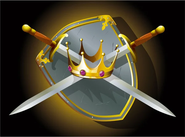 Couronne et épées. — Image vectorielle