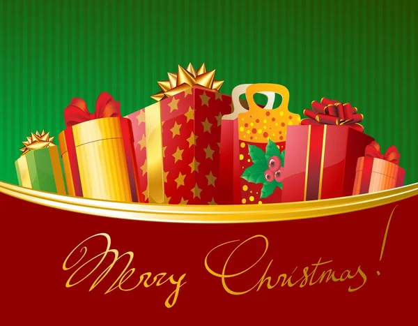 Weihnachtsgeschenk in dekorierten Schachteln — Stockvektor