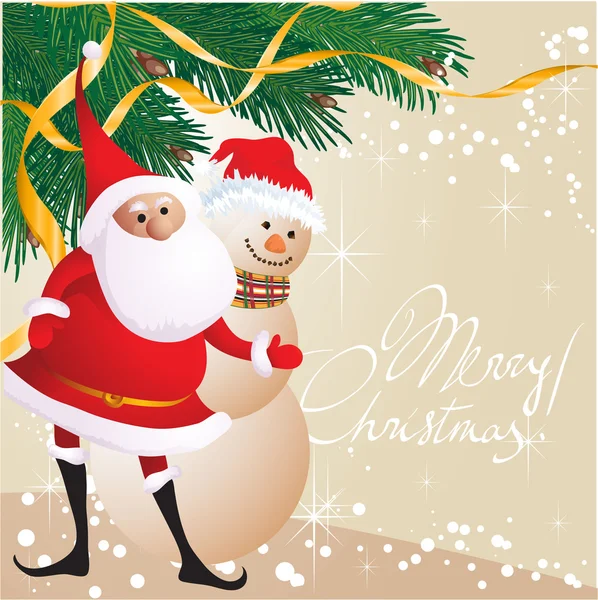 Christmas background with santa — Stock Vector