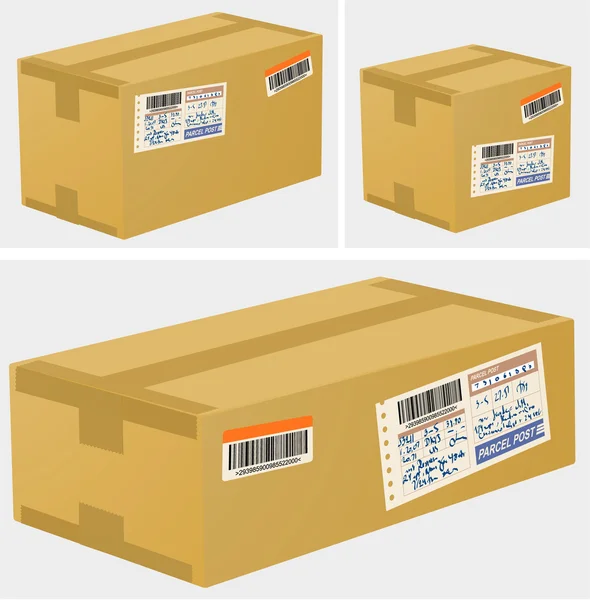 Csomagküldő dobozok. — Stock Vector
