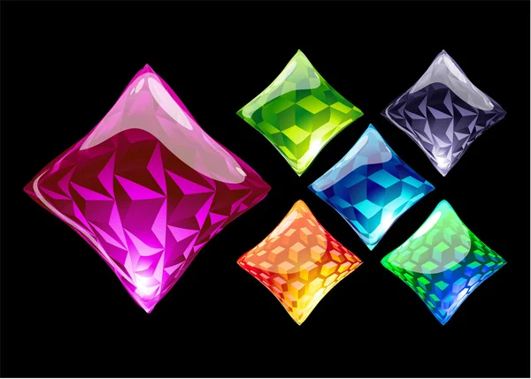 Colorful crystals. — Stock Vector