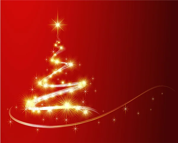 Svítící vánoční stromeček s zlaté jiskry. — Stockový vektor