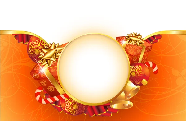 Modèle de Noël avec cadeaux décorés — Image vectorielle