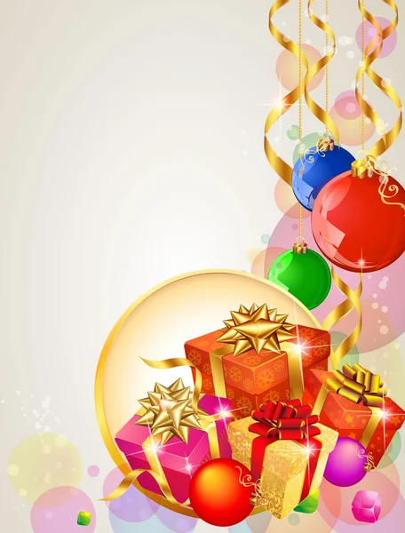 Süslü hediyeler Noel şablonu — Wektor stockowy