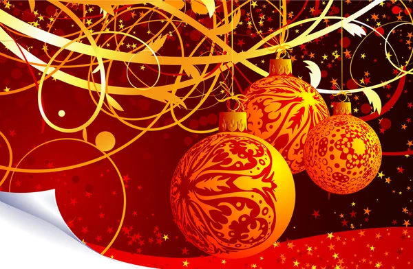 Červené a zlaté Vánoční dekorace. — Stockový vektor