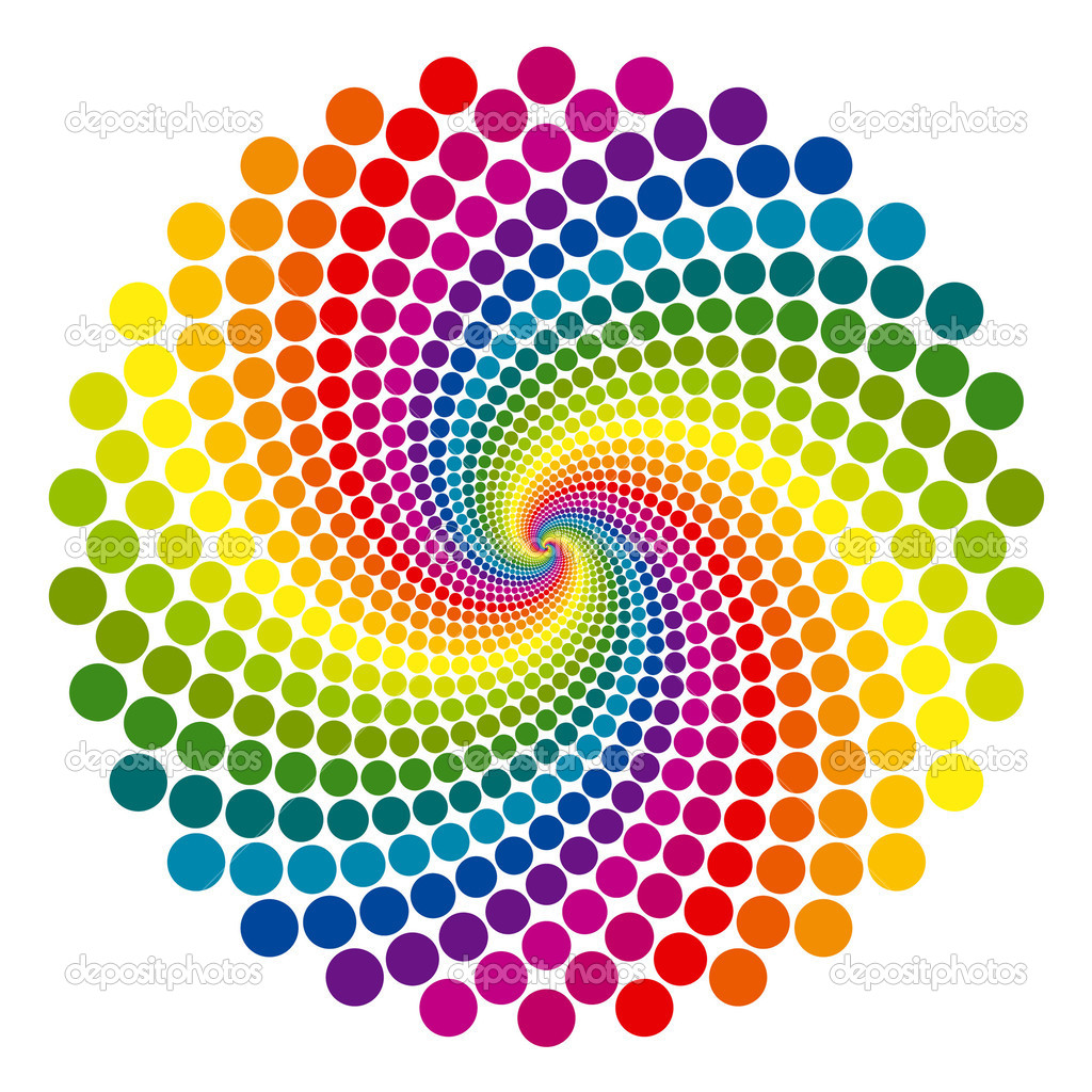 Rainbow vortex vector background.