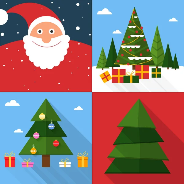 Karácsony és boldog új évet üdvözlő kártya készlet — Stock Vector