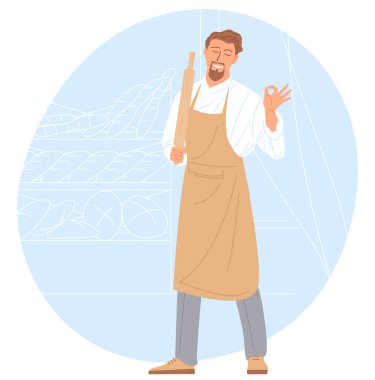 Baker - küçük iş illüstrasyonları.