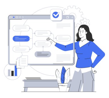 Takım çalışması koleksiyonu. İş akışı ve iş süreci kavramı. Başlayan insanlar. Düz vektör illüstrasyonu.