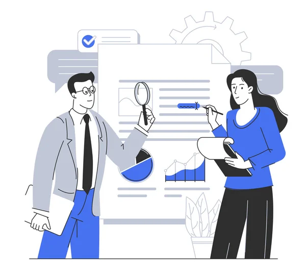 Kolekce Týmové Práce Analytika Plánování Marketingový Výzkum Lidé Spouští Start — Stockový vektor