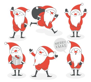 Aman ne güzel Noel Baba. Eğlenceli eğlenceli Noel Baba havacılığı ve vektör kümesi pozu.