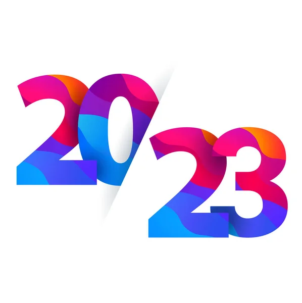2023 Banner Año Nuevo Números Papel Cortado Con Colores Brillantes — Archivo Imágenes Vectoriales